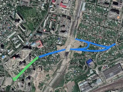 Зона строительства дороги