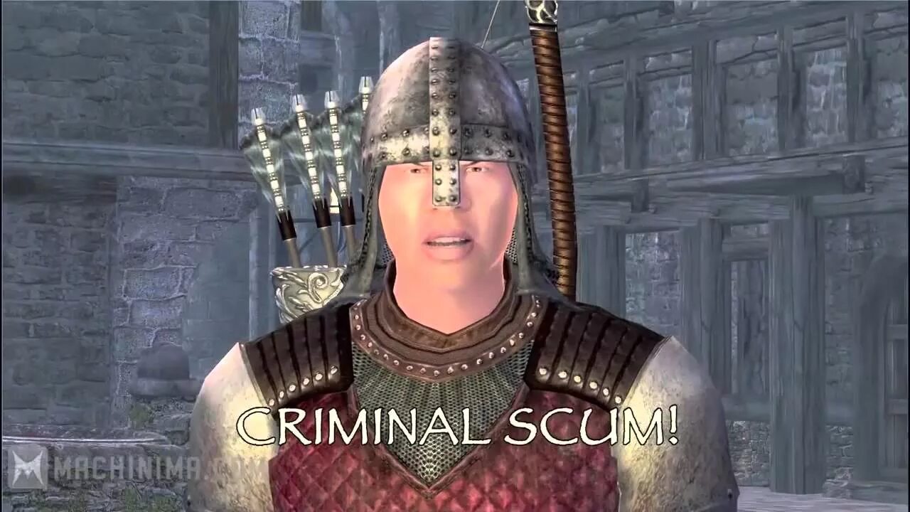Stop you to write. Oblivion stop right there criminal scum. обливион стражник. обливион имперский стражник. стражник из обливиона мем.