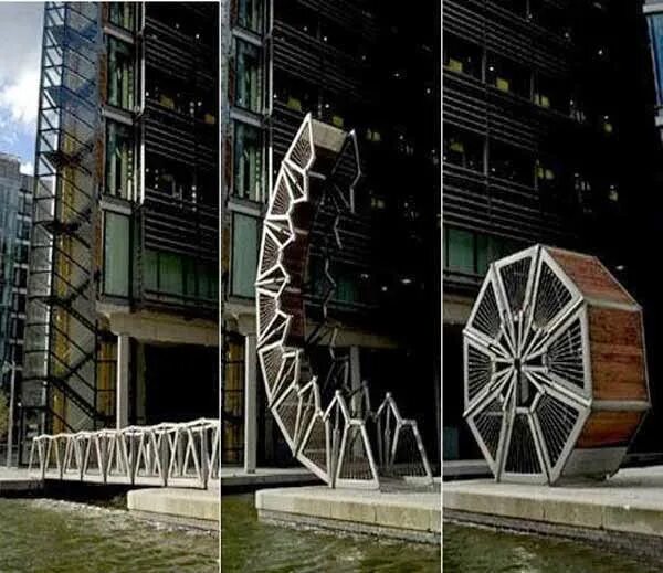 Rolling bridge. Мост роллинг rolling bridge англия. rolling bridge мост-трансформер. the rolling bridge. the rulling bridge belocp.