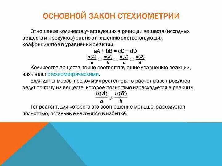 Законы химии задачи