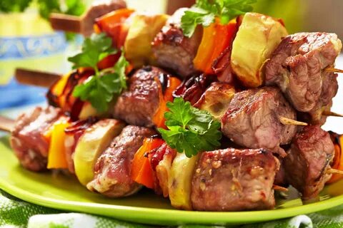 Шашлык свинина с овощами