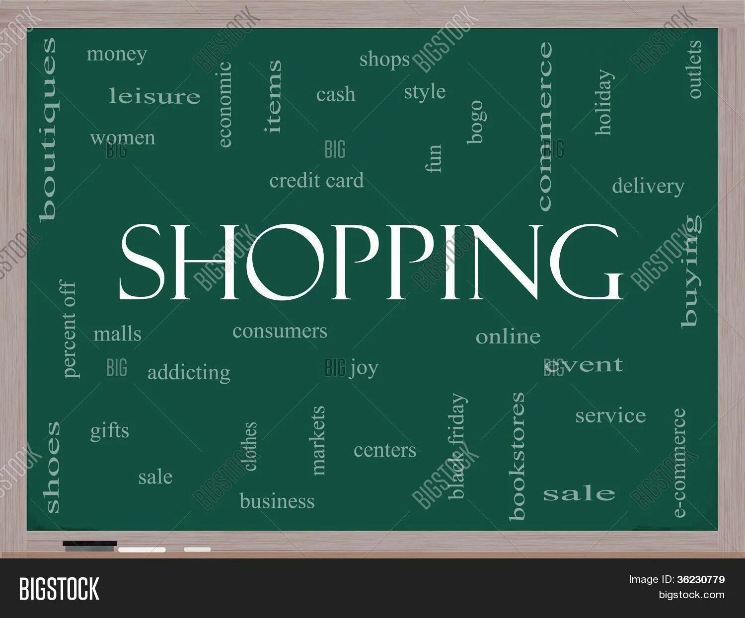 Shopping Word cloud. Shopping word list