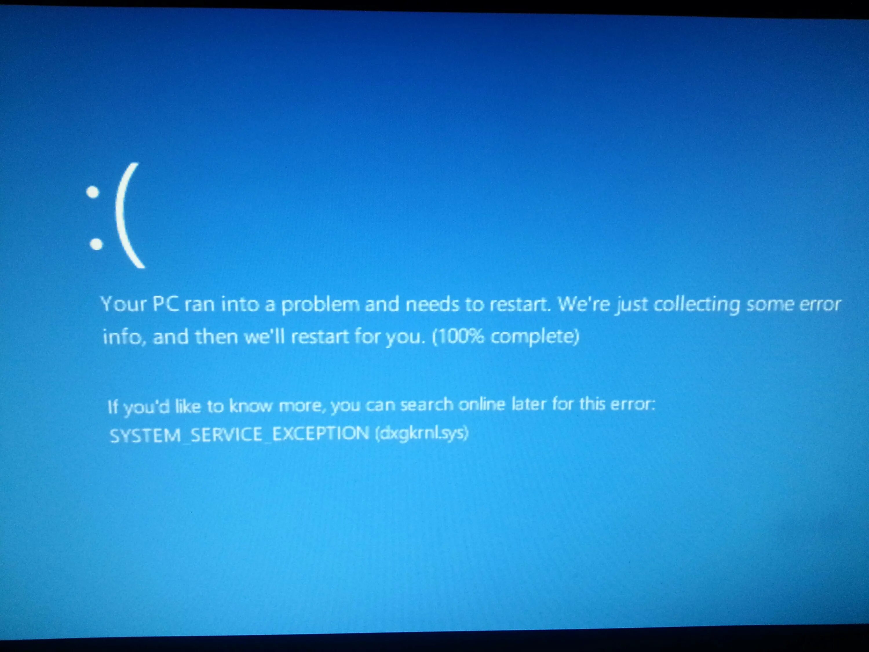 Dxgkrnl sys синий экран windows