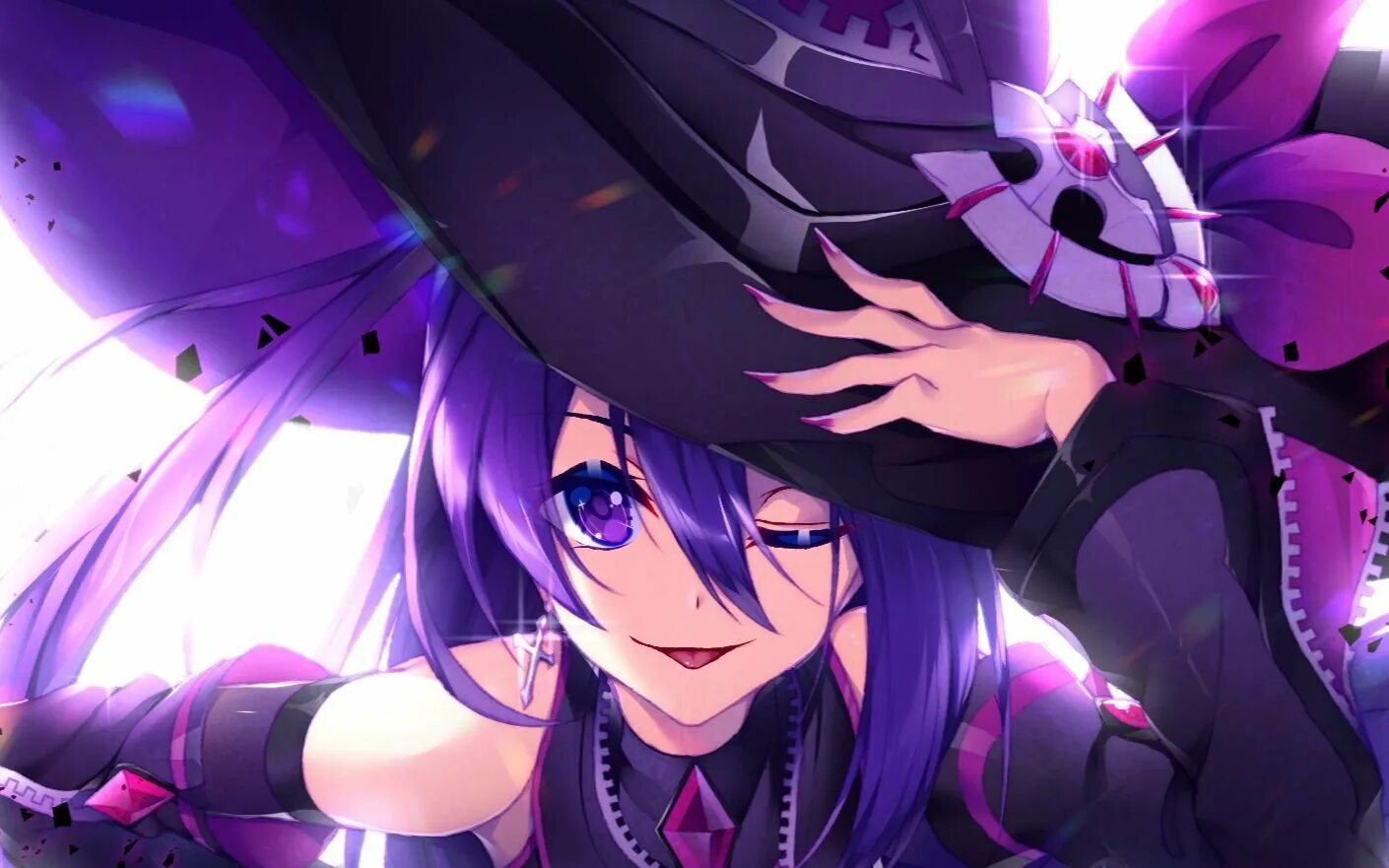 фиолетовая магия. девушка арт. магия фиолетового цвета. аниме девушки фиолетовые. аниме фиолетовый.