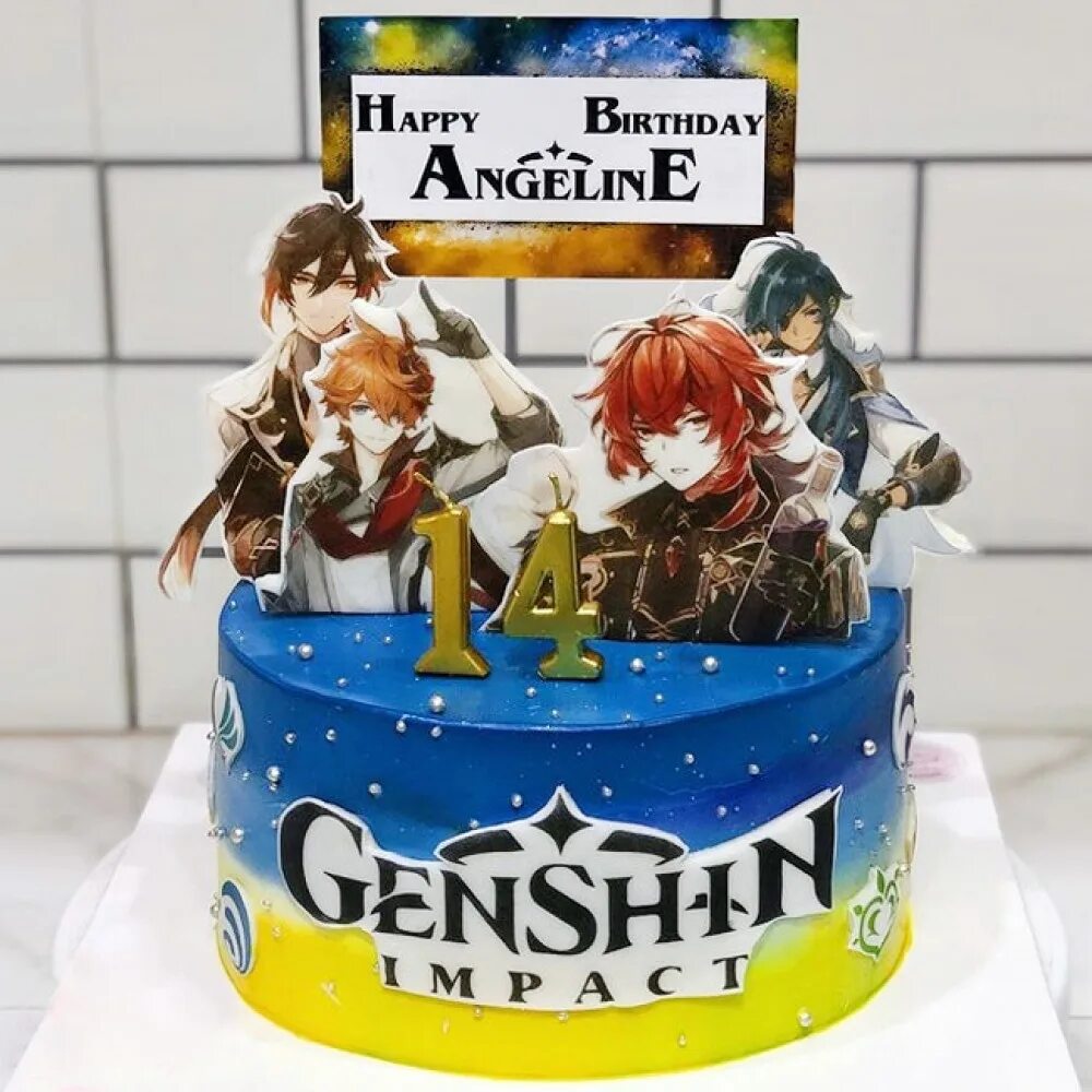 Геншин игра. Персонажи игры геншин импакт. С днем рождения в genshin impact. Торт в стиле игр. Геншин импакт.