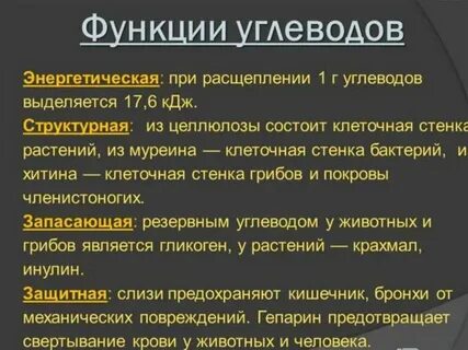Структурная функция углеводов это