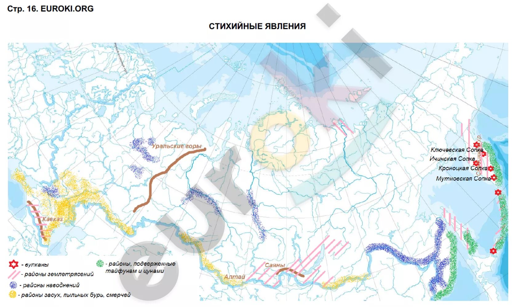 Контурная карта 8 класс экологическая карта