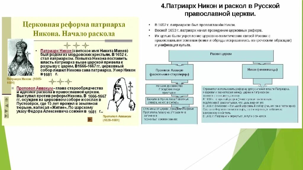 Церковная реформа 17 века. Русская православная Церковь в 17 в реформа Патриарха Никона и раскол. Раскол в русской православной церкви таблица. Церковный раскол в России в 17 веке.