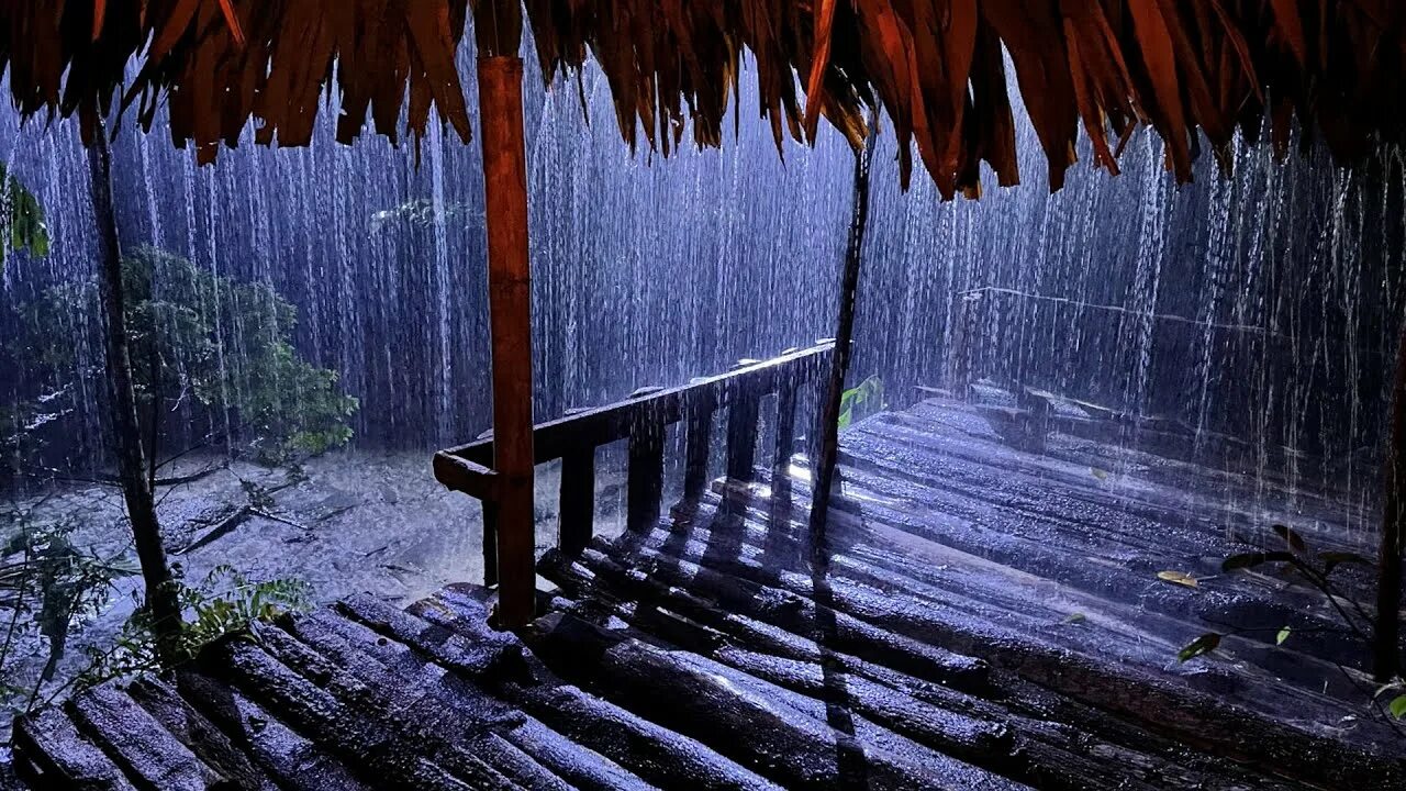 Ливень для сна. Крыша дождь. Rain Sound. Rain and Thunder Bedtime Sounds - Deep Sleep and stress Reliever -Heavy Rain on Roof in Mid-Night.
