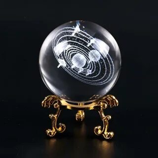 3d solar system crystal ball