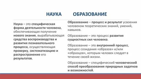 В чем состоит связь науки и образования