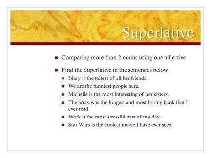 Superlative sentences examples