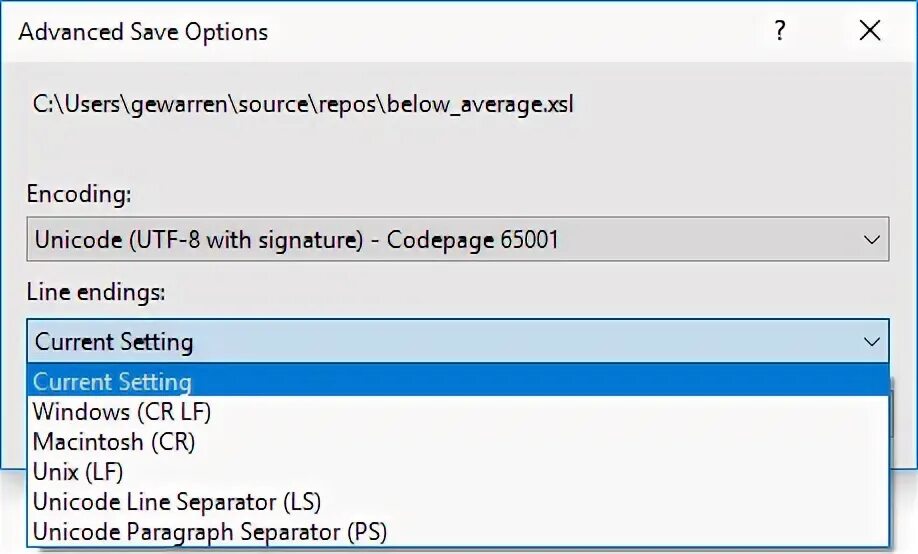 Save option