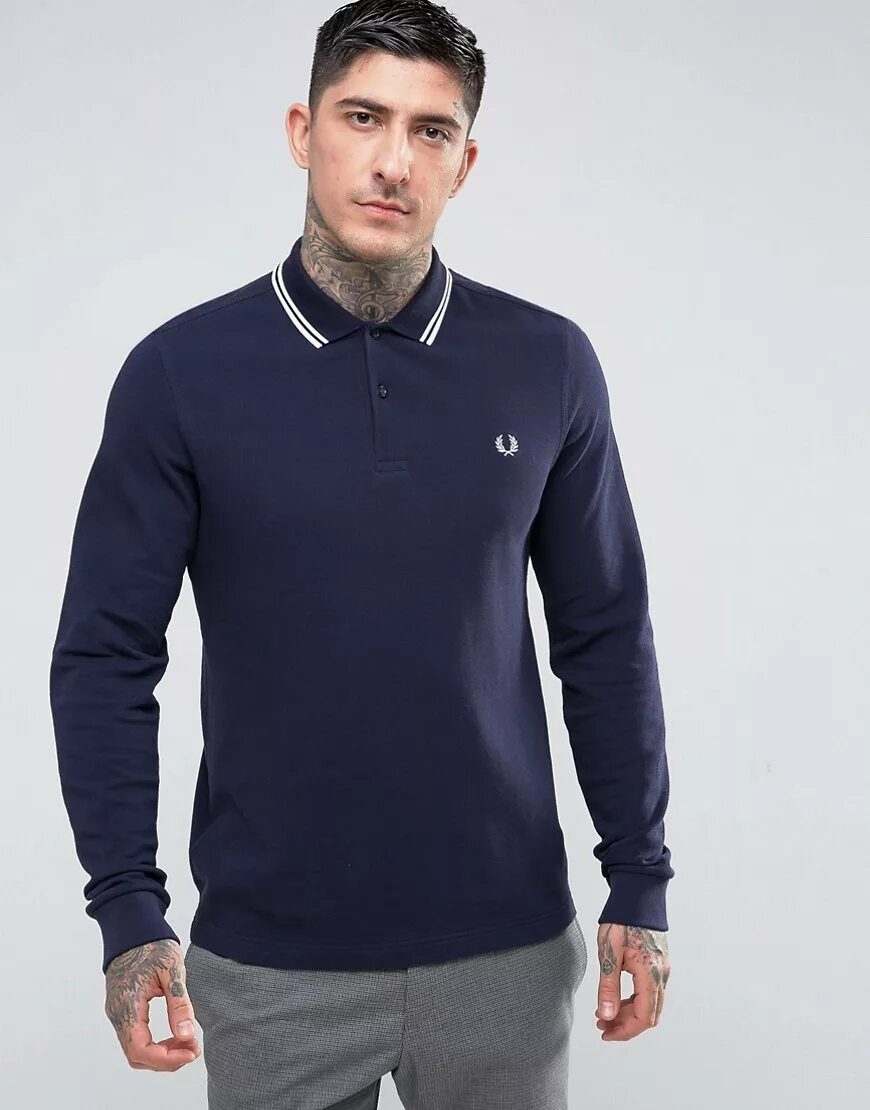 Fred Perry поло с длинным рукавом. Регбийка Fred Perry с длинным рукавом. Регбийка Fred Perry с длинным рукавом синяя. Fred Perry long Sleeve. Футболка поло с длинным рукавом