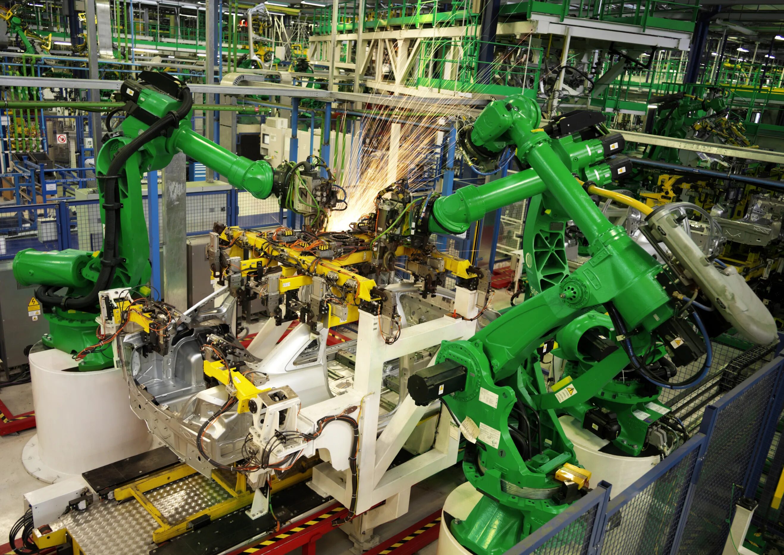 Технологические машины и оборудование. Промышленность. Роботизированный завод. Современное производство.