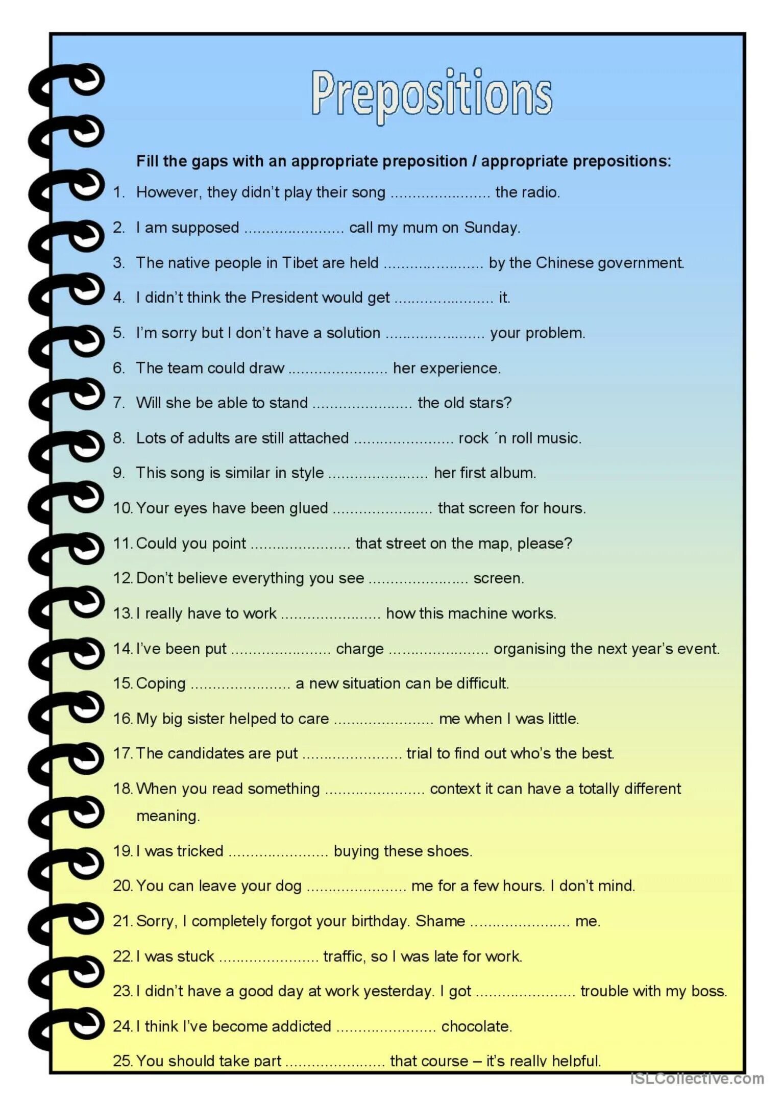 Gapped text