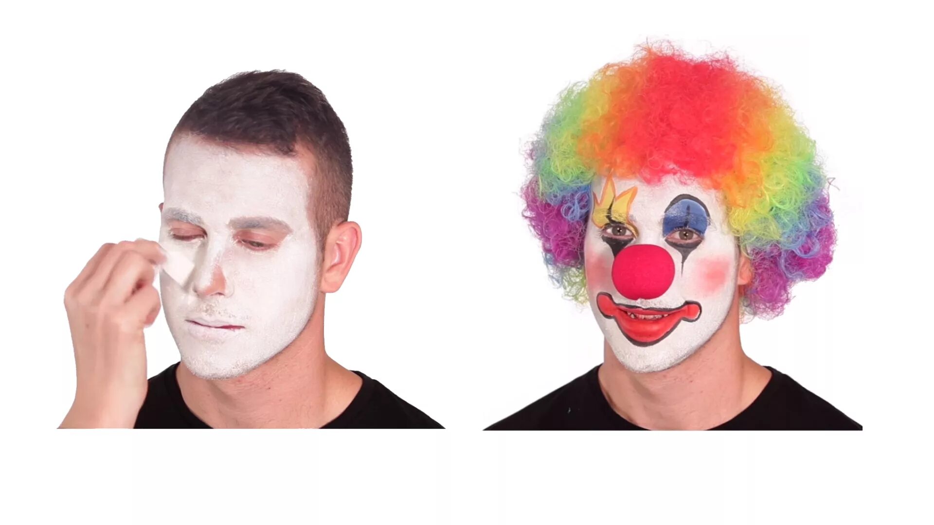 Как я стал клоуном. Грим клоуна. Клоун красится. Мужик красится в клоуна. Клоунский макияж.