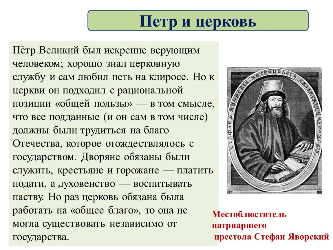 Отношение Петра 1 к церкви. Взаимоотношения Петра 1 и церкви. Церковь при Петре. История 8 класс церковные реформы