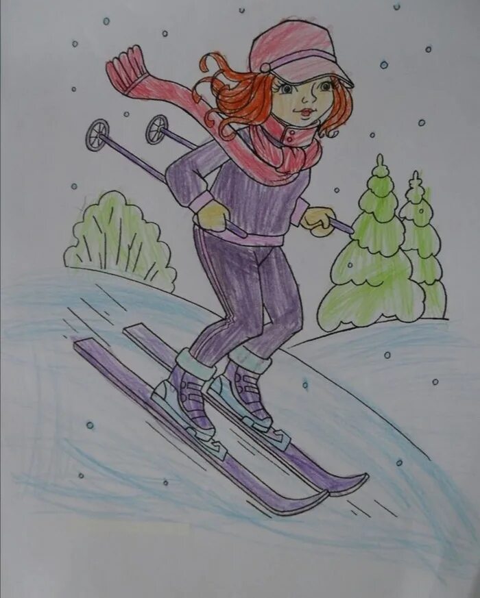 Рисование зимние виды спорта. Рисунок на тему спорт. Детские рисунки на тему спорт. Зимние виды спорта рисунок. Лыжник 3 класс