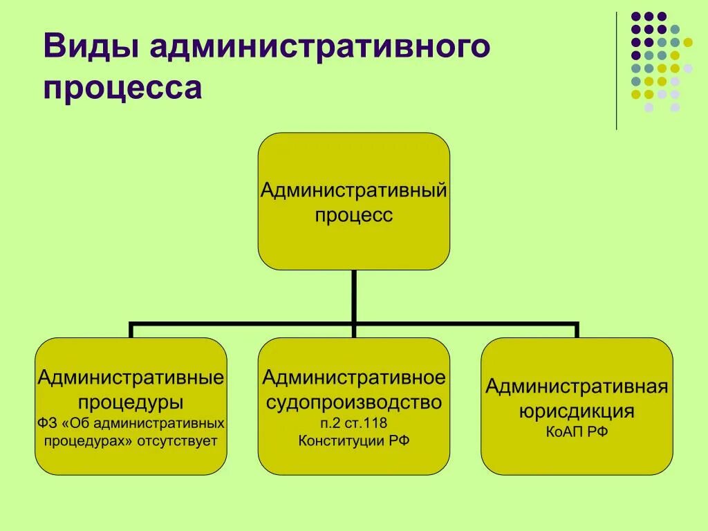 Административные изменения. Виды административного процесса. Структура административной процедуры. Административная юрисдикция. Концепции административного процесса.