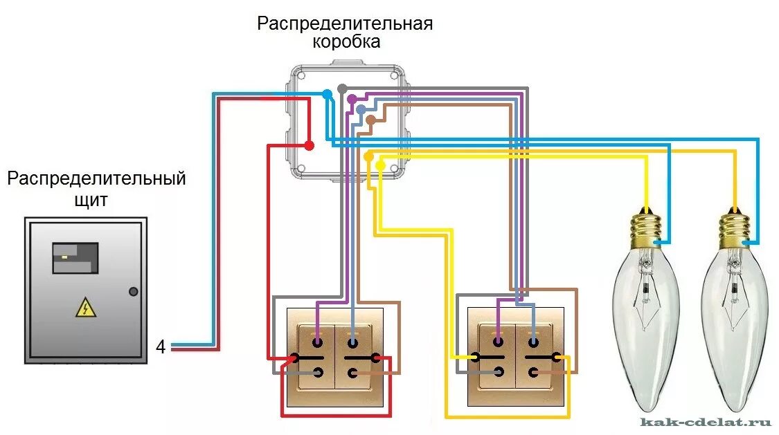 Схема подключения сдвоенного проходного выключателя. Подключение двухклавишного проходного выключателя схема с 2 мест. Схема подключения проходного выключателя с 2х мест двухклавишный. Двойной проходной переключатель схема подключения с двух. Двухклавишный проходной трех мест