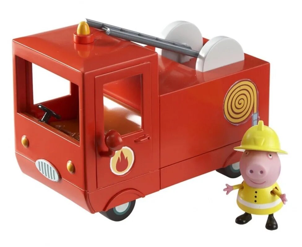 Машина пеппы. Свинка Пеппа пожарная машина. Свинка Пеппа пожарная машина игрушка. Свинка Пеппа пожарник. Игровой набор Пеппа машинка.