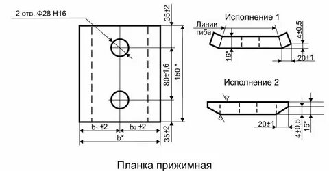 Вес прижимной планки