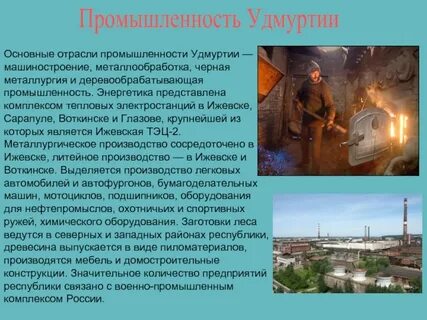 Отрасли удмуртской республики