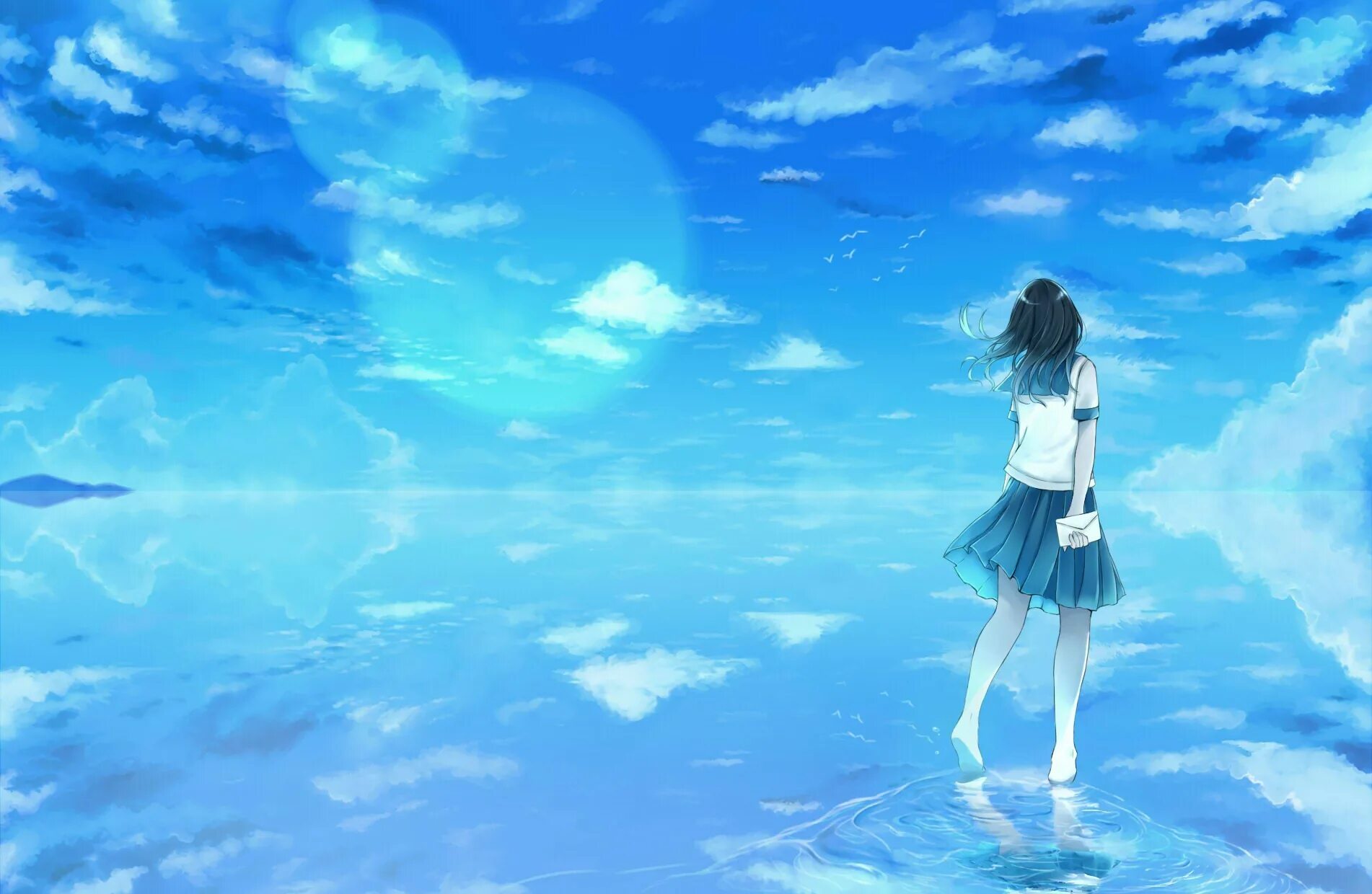 Хаяо миядзаки воспоминания марни. Пол неба девочки. Аниме небо. Красивый арт. Аниме небо.