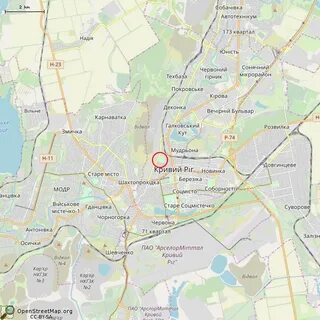 Кривой рог на карте