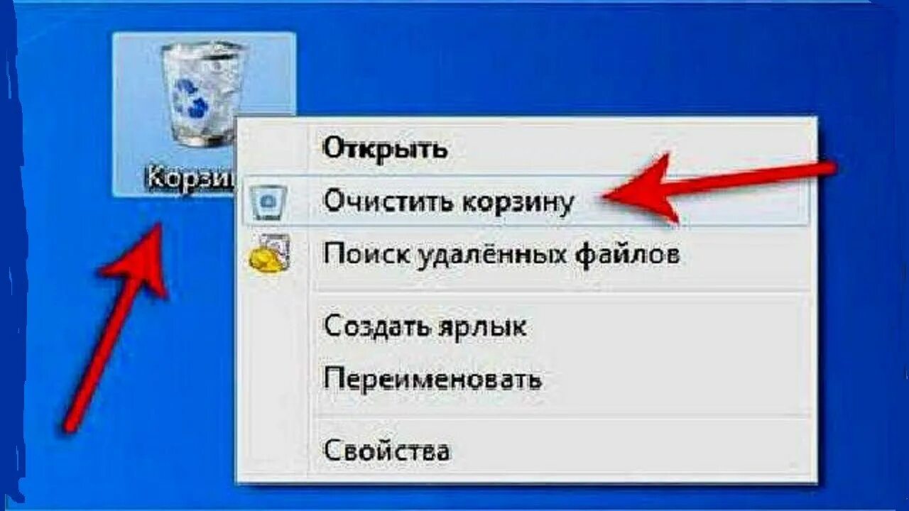 Удалил ярлык как восстановить. Очистить корзину. Очистить корзину удаленных файлов. Открыть корзину с удаленными файлами. Как очистить корзину на компьютере.