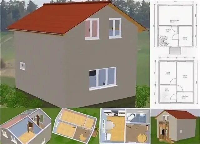 Проект дачного дома 4 на 4 Проект дома 5х5 "Илья" лучшая цена от Рубль-Брус