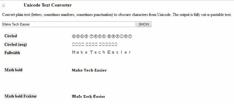 Unicode converter. Unicode converter