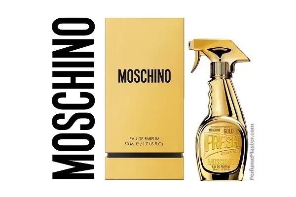 Духи Москино Голд. Moschino Fresh Gold. Духи Moschino Фреш Голд. Moschino золотой флакон.