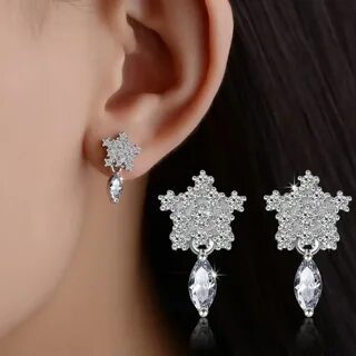 Серьги снежинки
