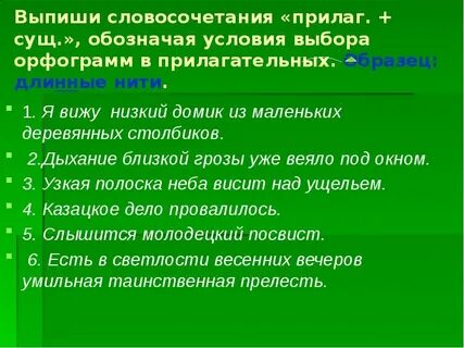 Выпишите словосочетания с качественными прилагательными