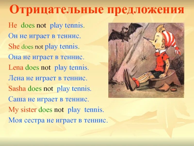 He plays время. Отрицательное предложение с do. Do does в отрицательных предложениях. Предложения с did not. Предложения с do и does.