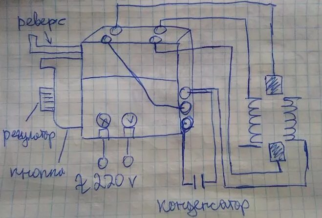 Как подключить дрель напрямую без кнопки схема