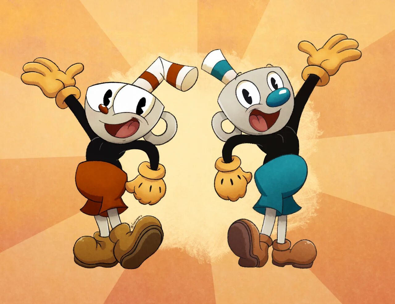 Cuphead версия на телефон. Mugman из капхед. Капхед и Магмен. Cuphead игра. Магман Cuphead.