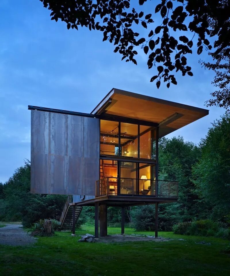 Архитектор Olson Kundig. Tiny House с односкатной крышей. ЭКОДОМ Швеция. Дом Olson Kundig Architects. Дом вчерашнего дня