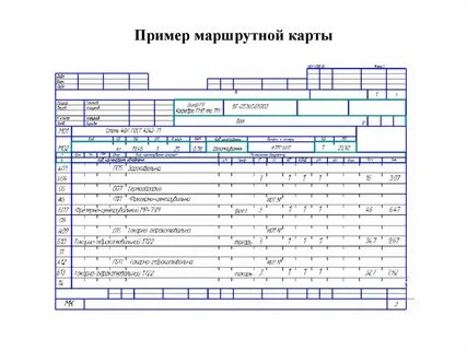 Образец карты маршрута
