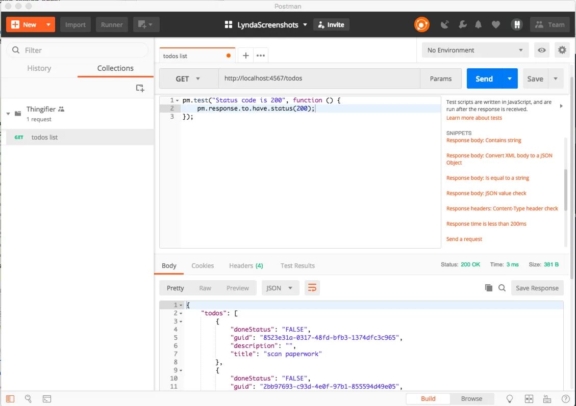 Response status code is not 200