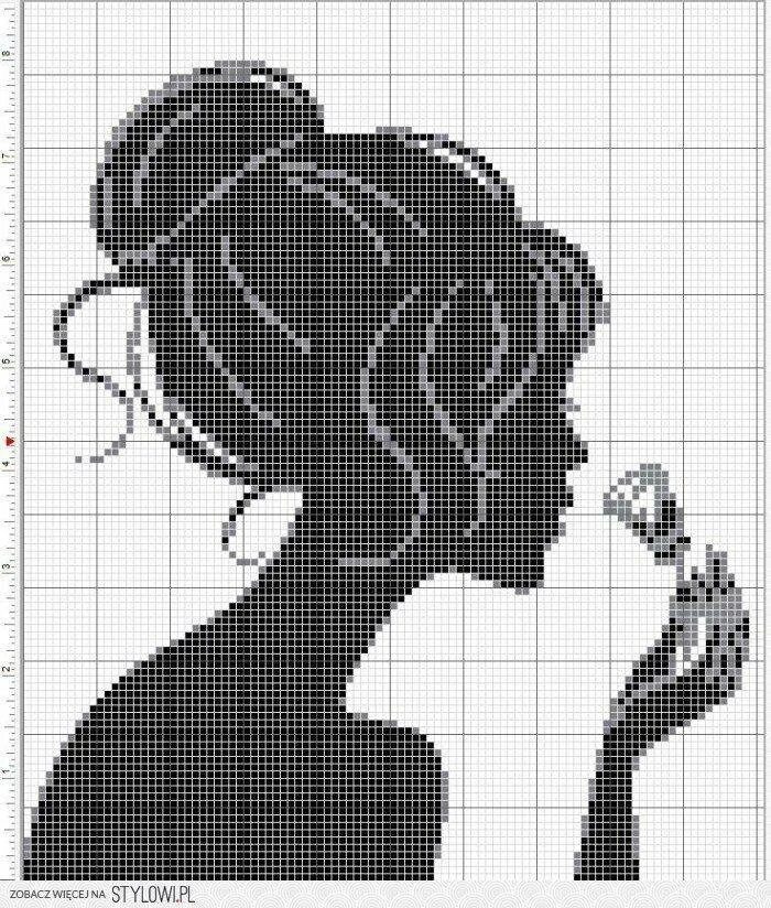 Монохромная вышивка схемы. Вышивка девушка. Монохромная вышивка крестом схемы. Схема дама. Монохромная вышивка крестом схемы.