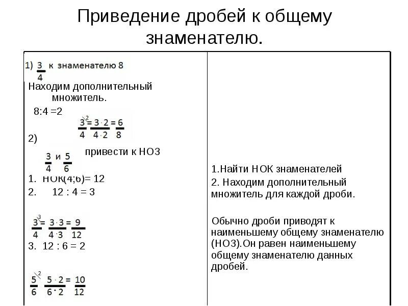 Приведение дробей к общему знаменателю калькулятор. Приведение дробей к общему знаменателю калькулятор
