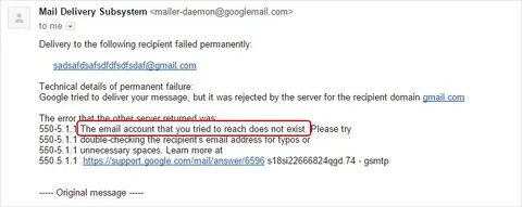 Email address does not exist