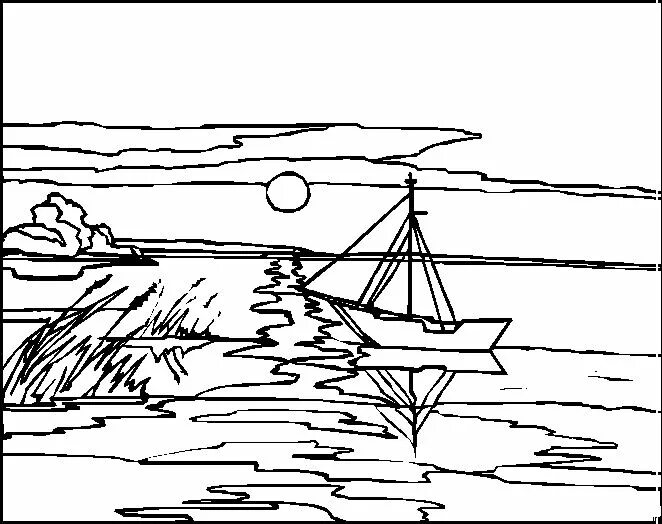 Линия горизонта по воде