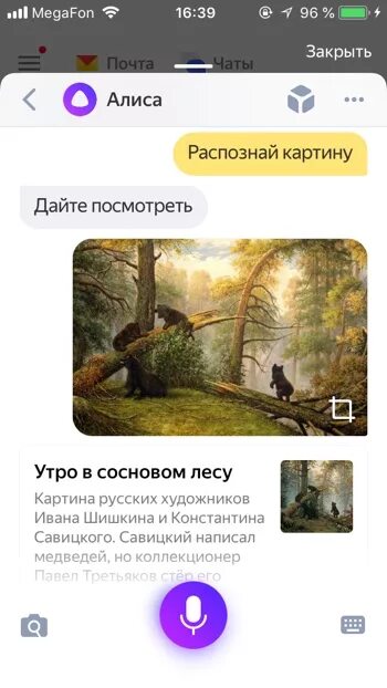 Отправить видео алисе