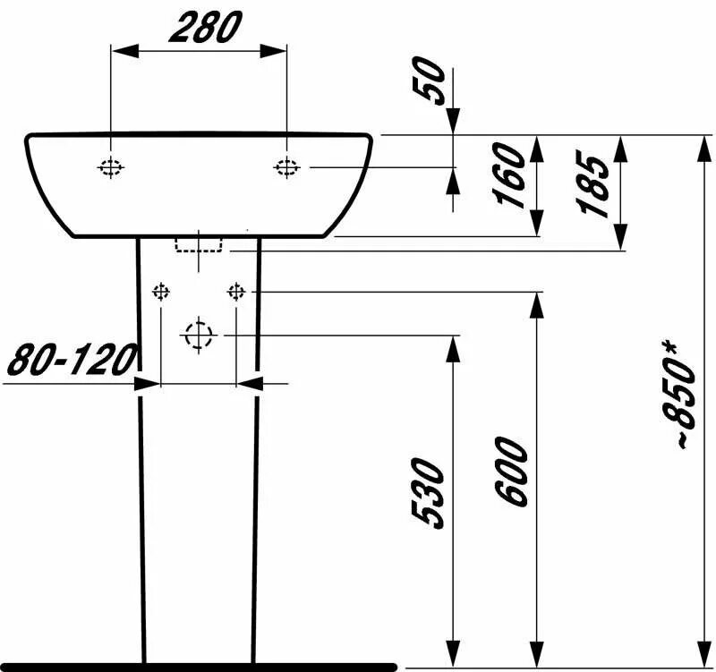 Рукомойник Laufen Pro 8.1195.1.000.104.1. Раковина Laufen Pro 1195.1. Раковина Laufen Pro 1095.1. Схема монтажа водорозеток под умывальник. На какой высоте устанавливается раковина в ванне