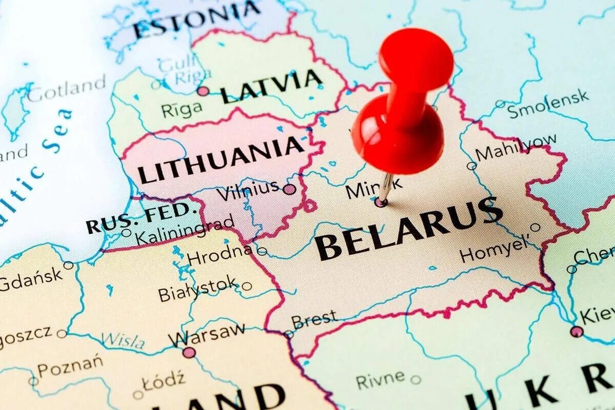 Белоруссия на карте Европы.