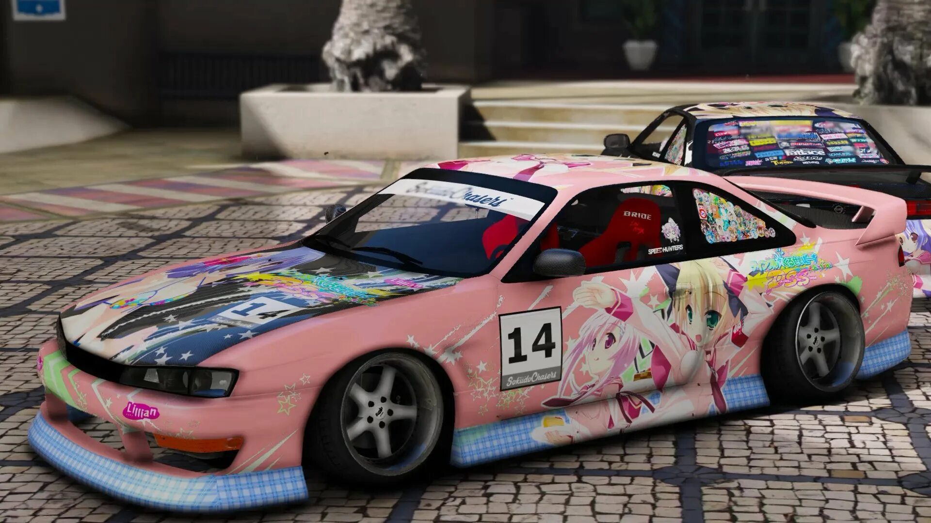 Nissan s14 livery. Silvia s13 Itasha. Nissan Silvia s13. Гта японские машины